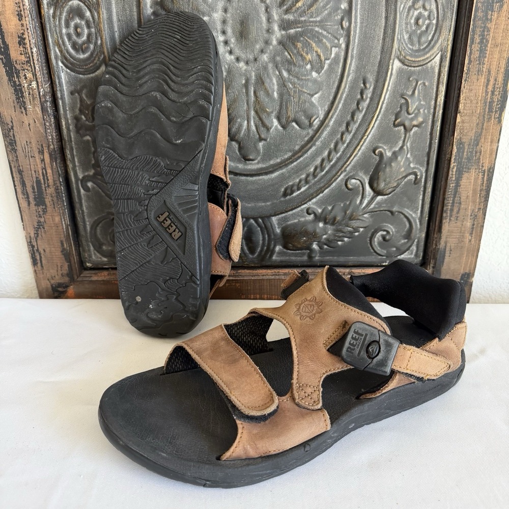 Reef Leather Outdoor Hiking Water Sandals Adjustable Straps Men's 10‎ US 43 EU